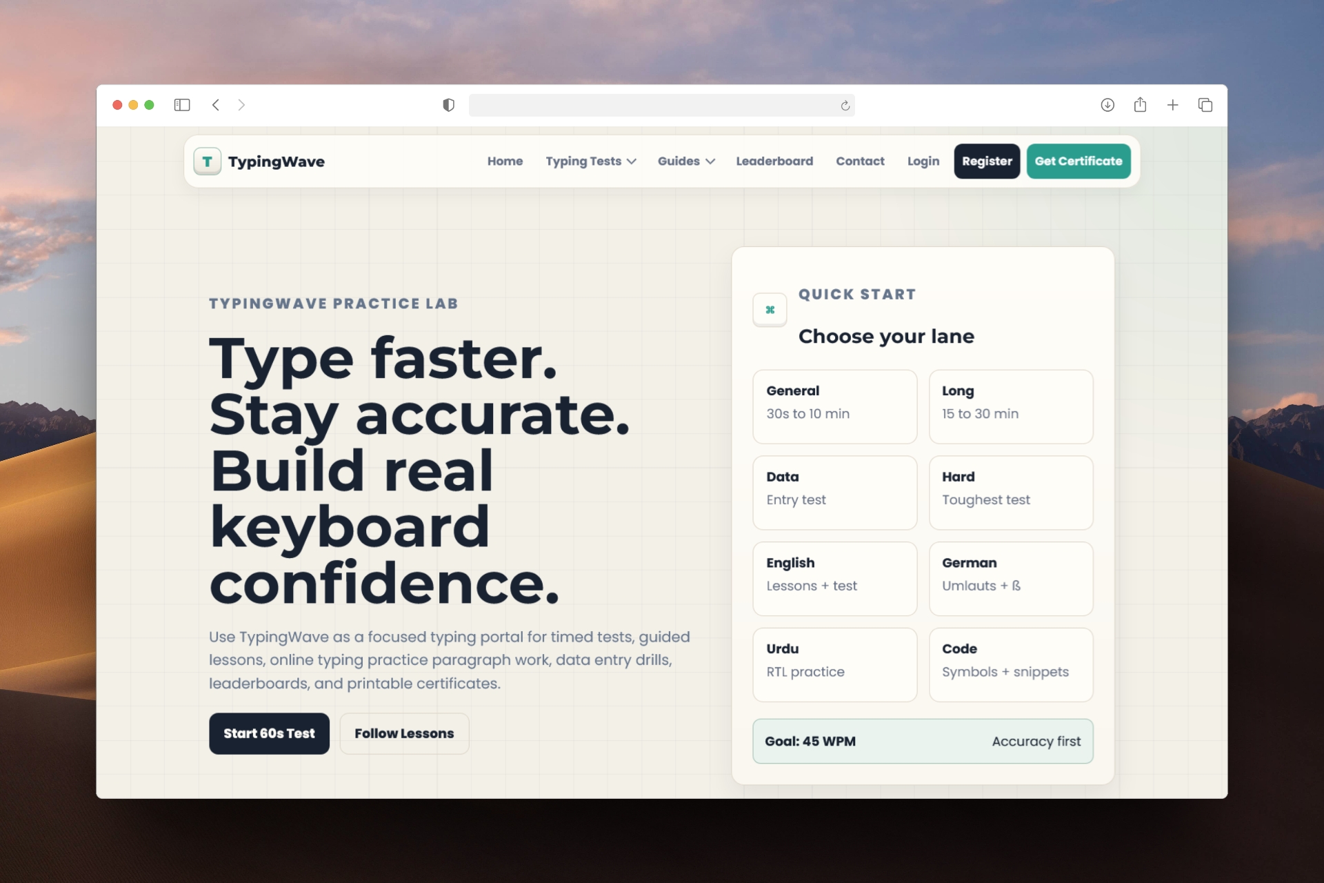 TypingWave Speed Typing Platform